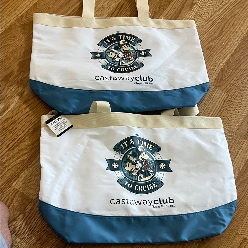 Disney Castaway Club Nautical Tote Bags - Blue and White